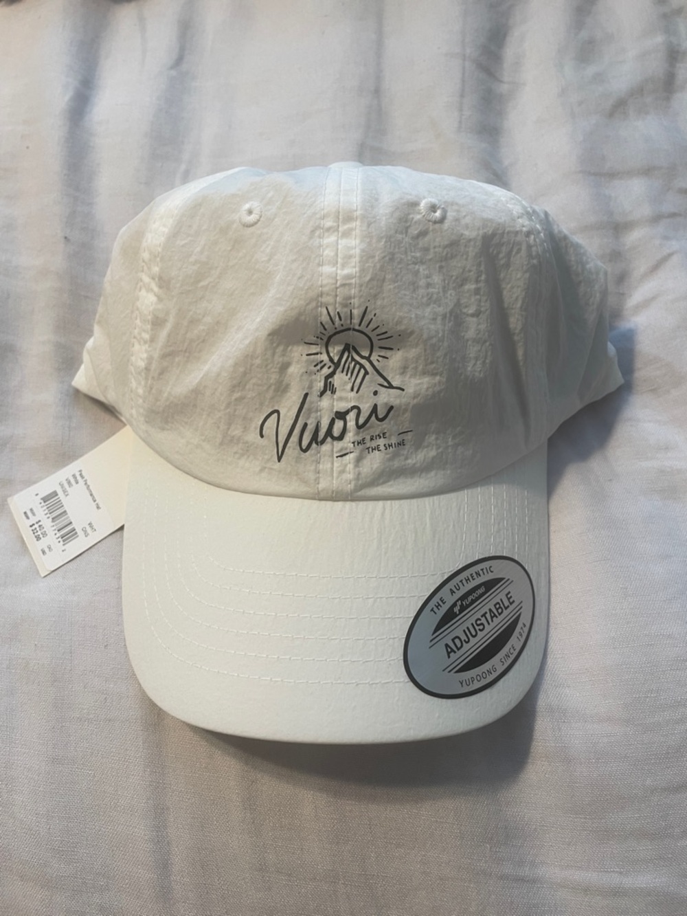 Vuori White Adjustable Baseball Cap with Black Logo